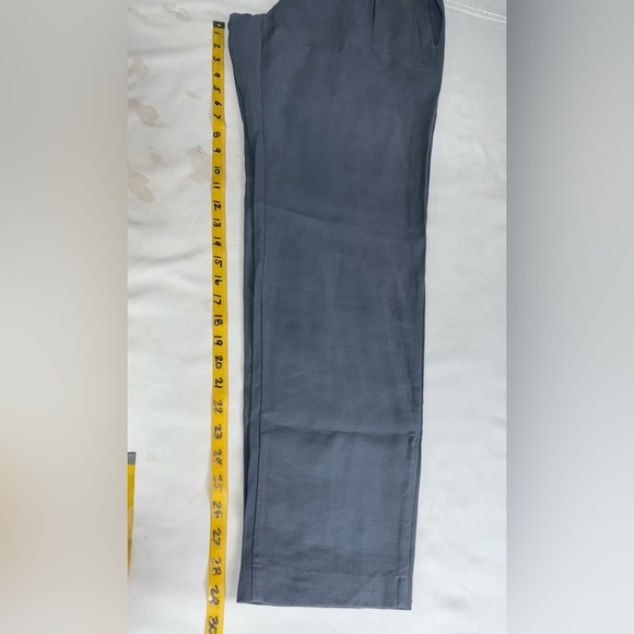 AMS PURE Gray elastic tie waist straight leg pants size 10 - Picture 12 of 12